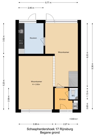 Floorplan - Schaapherdershoek 17, 2231 AC Rijnsburg